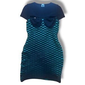 Missoni Black Green Stretchy Cut Out Mini Dress – Size Small